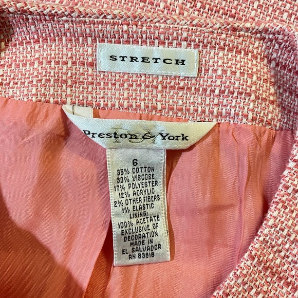 Preston & York Stretch Women’s Coat Pink Lined Size 6 - Picture 5 of 8